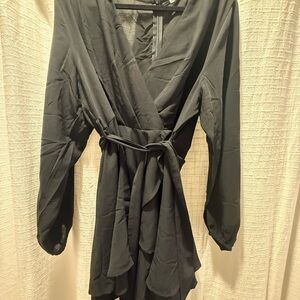 Elegant Black Wrap Dress